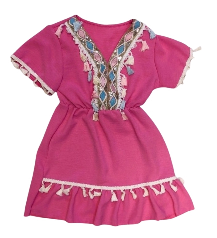 Ibiza boho dress fuchsia
