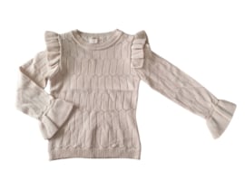 Longsleeve stacey ruffle beige