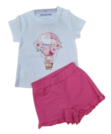 Little girls set luchtballon roze