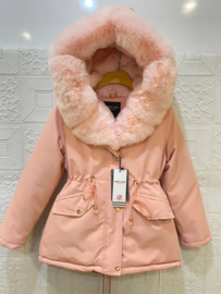 Little girls parka winterjas pink