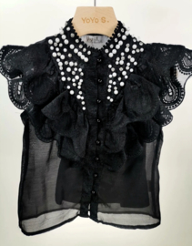 2 delige Glamour blouse black