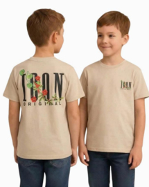 icon shirt flower beige