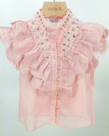 2 delige Glamour blouse pink
