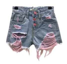 Girly denim short soft pink