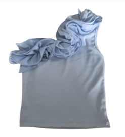 Off shoulder ruffle top blue