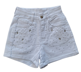 Sparkle denim short white