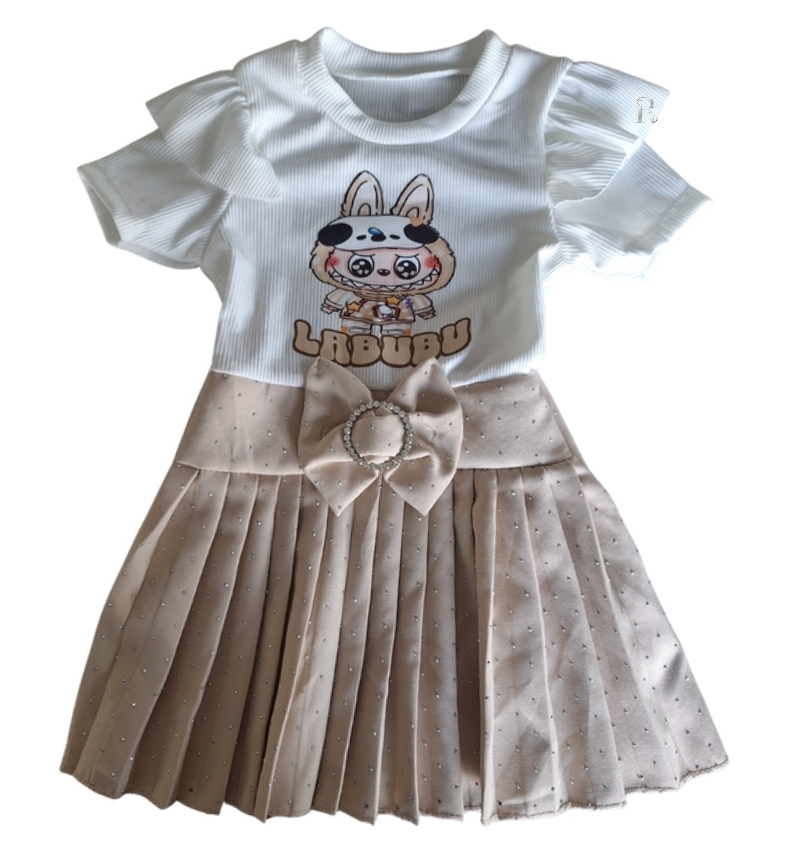 Labubu dress beige