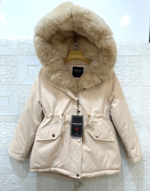 Girls winterjas parka off white