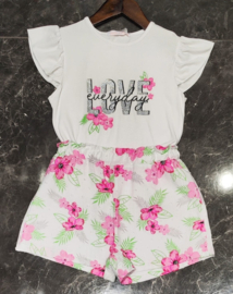 Set short flower love white