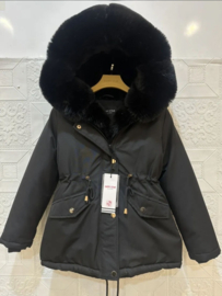 Girls winterjas parka black