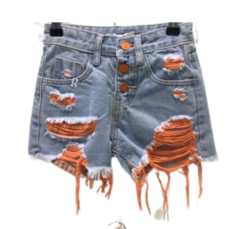 Girly denim short orange