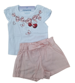 Baby girls set cherry licht roze