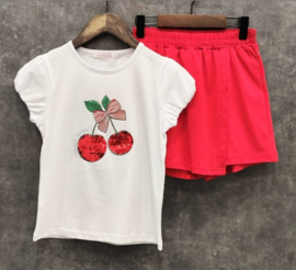 Cherry skort set red