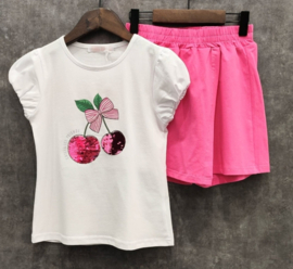 Cherry skort set pink