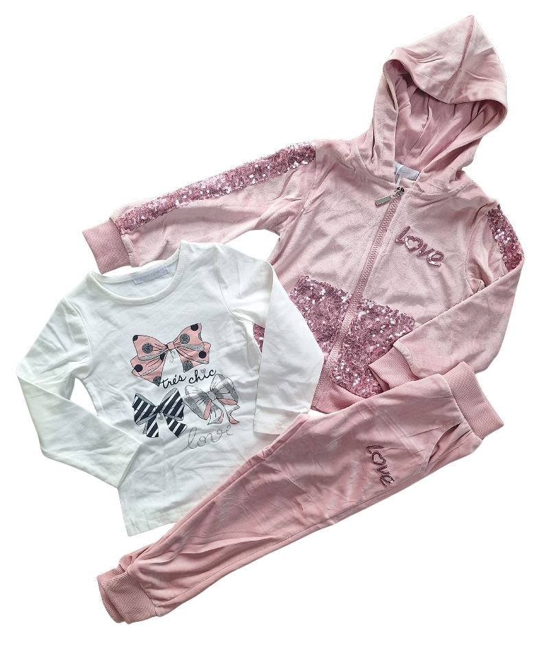 3 delige velvet glamour set pink