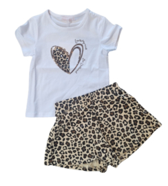 Leopard heart set white