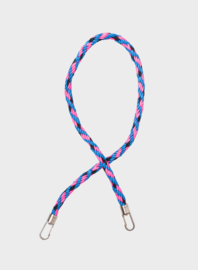 SUSAN BIJL_The New Kumihimo Strap Blueback & Fluo Pink Short