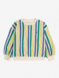 BOBO CHOSES_Multicolor Stripes terry cloth sweatshirt