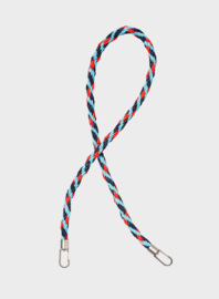 SUSAN BIJL_The New Kumihimo Strap Key Blue & Red Alert Short