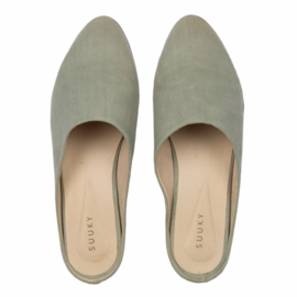 +SUUKY_Leather Mules_Exotic Green
