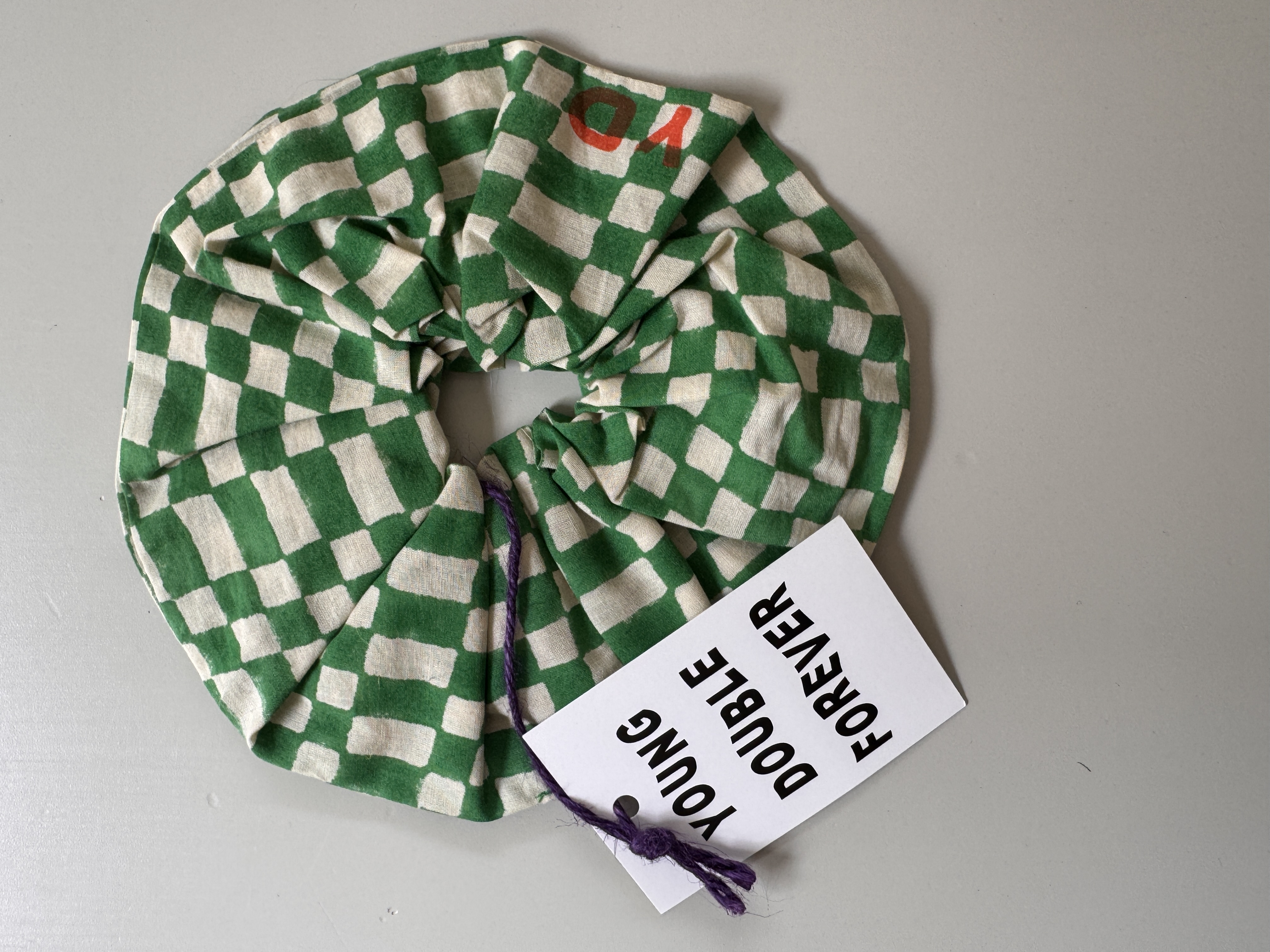YOUNG DOUBLE _ scrunchie green naturel