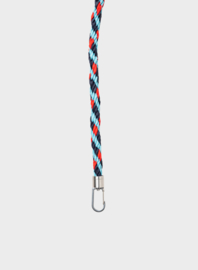 SUSAN BIJL_The New Kumihimo Strap Key Blue & Red Alert Short