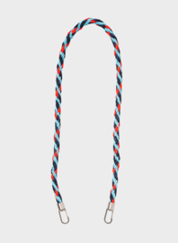 SUSAN BIJL_The New Kumihimo Strap Key Blue & Red Alert Short
