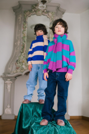 DAILY BRAT_DOODLE STRIPED KNITTED SCARF WHIMSY