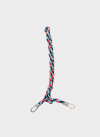SUSAN BIJL_The New Kumihimo Strap Key Blue & Red Alert Short