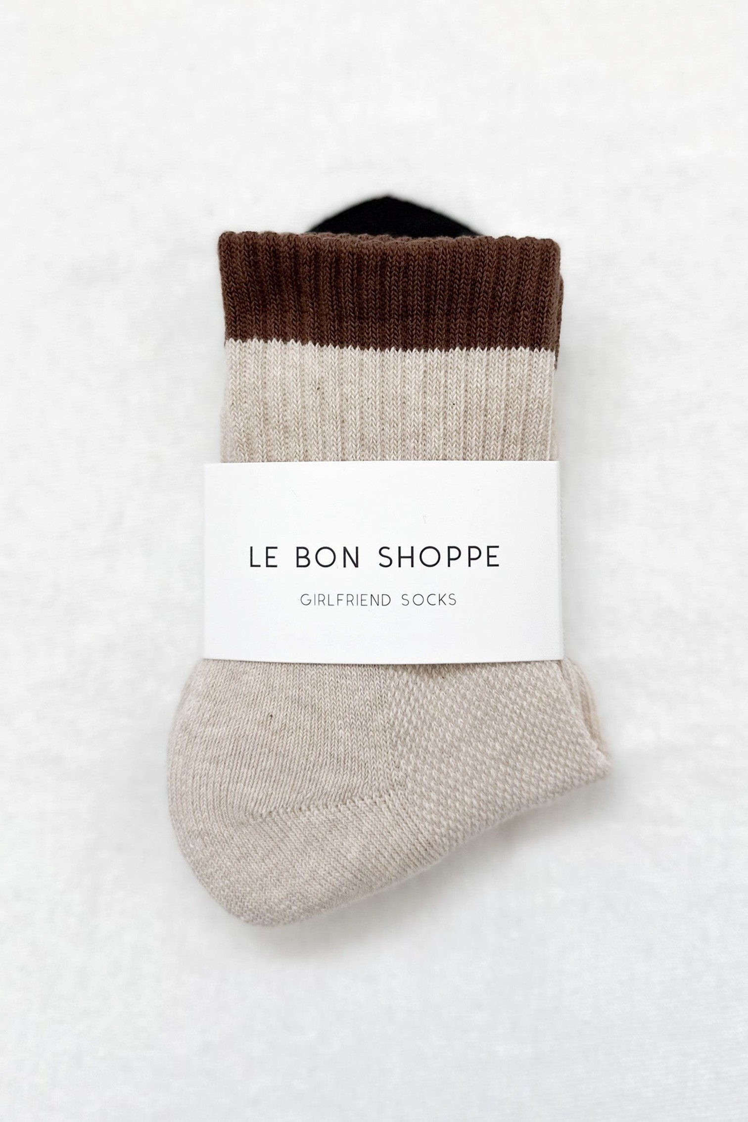LE BON SHOPPE_Color Block Girlfriend Socks - Black Coffee