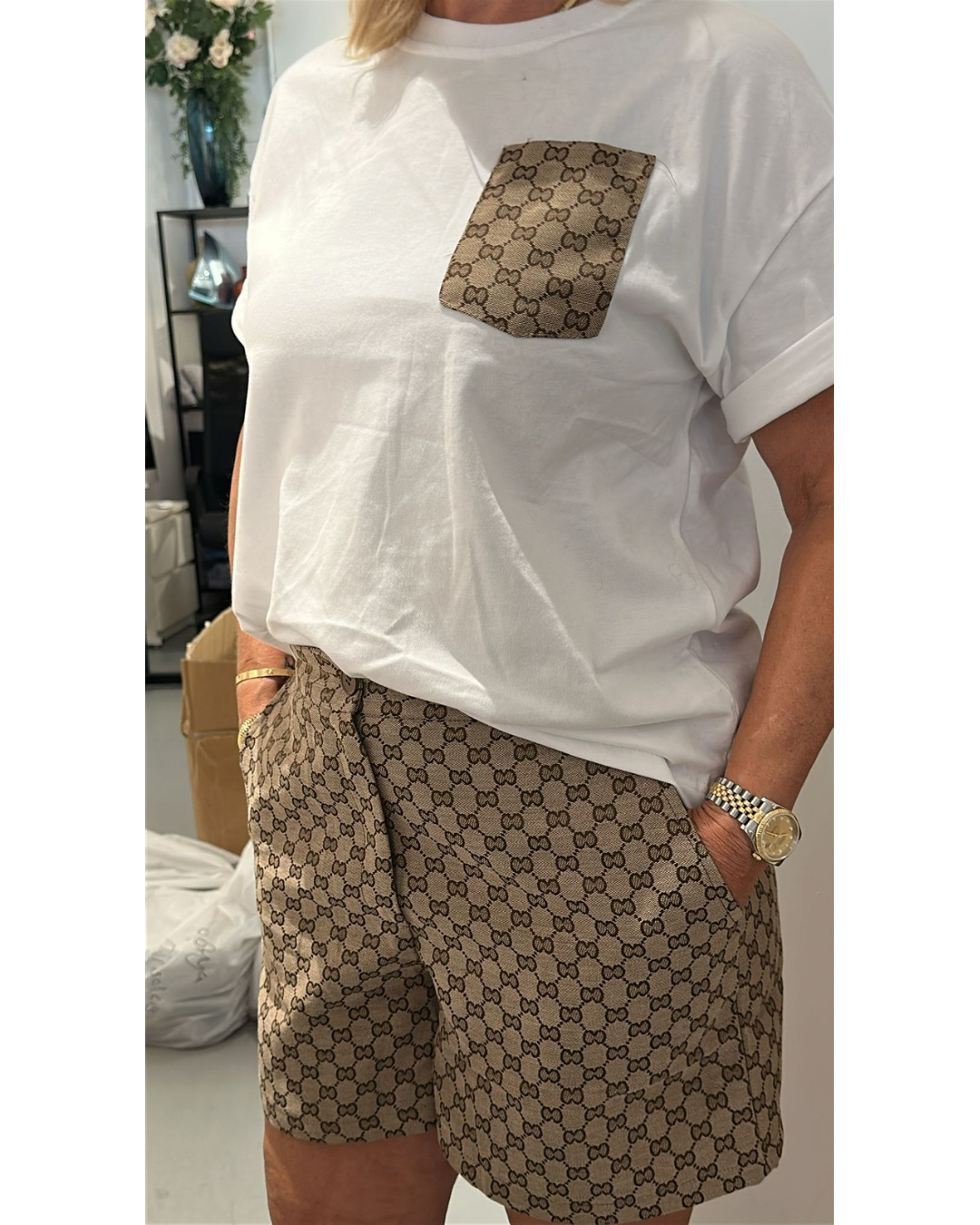 Short Gigi - Bruin motief