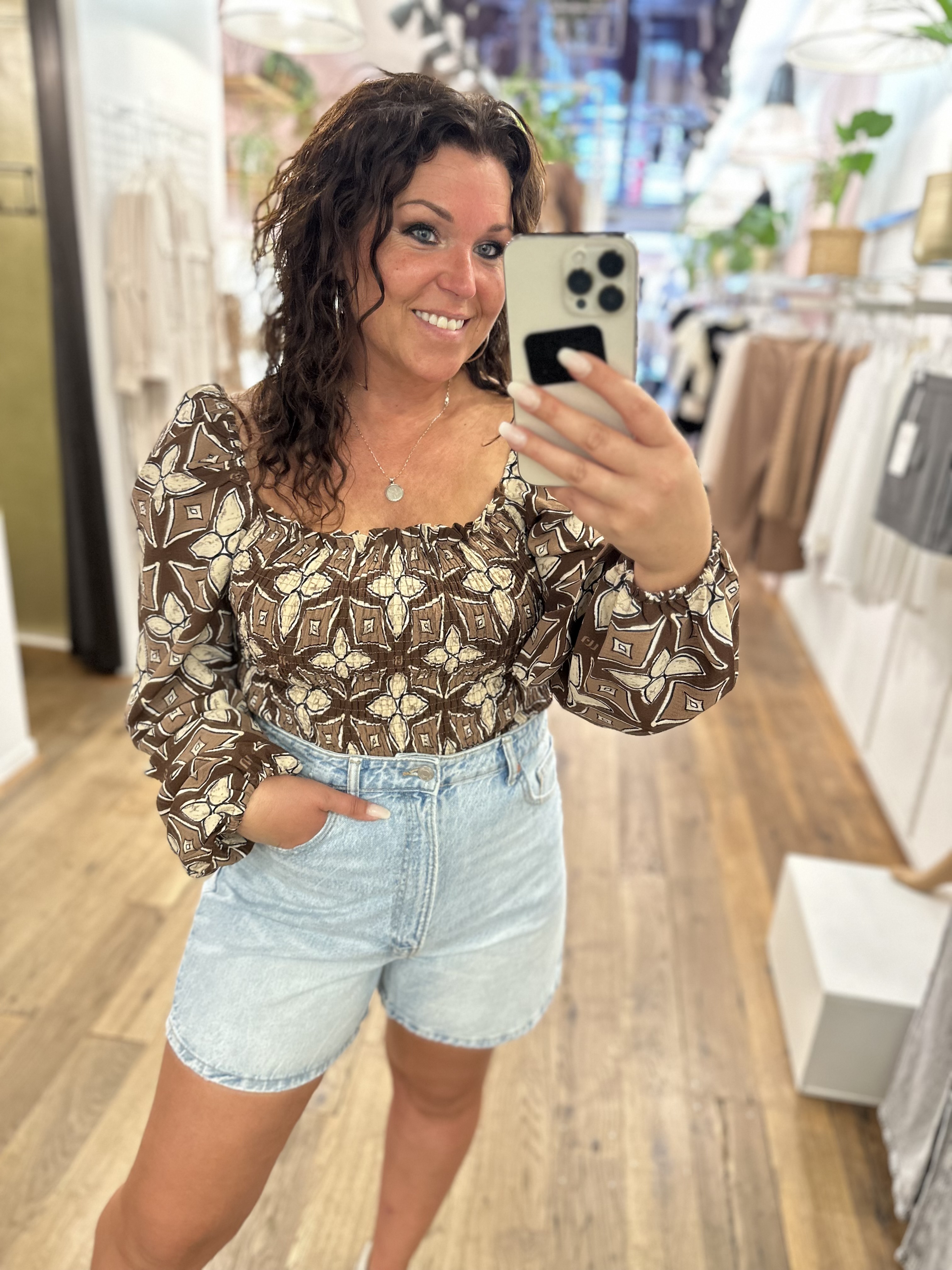 Top Samira - Bruin print