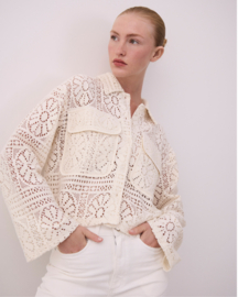 Gehaakte blouse Merinda | crème