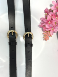 Leren riem Roos 230 - Zwart
