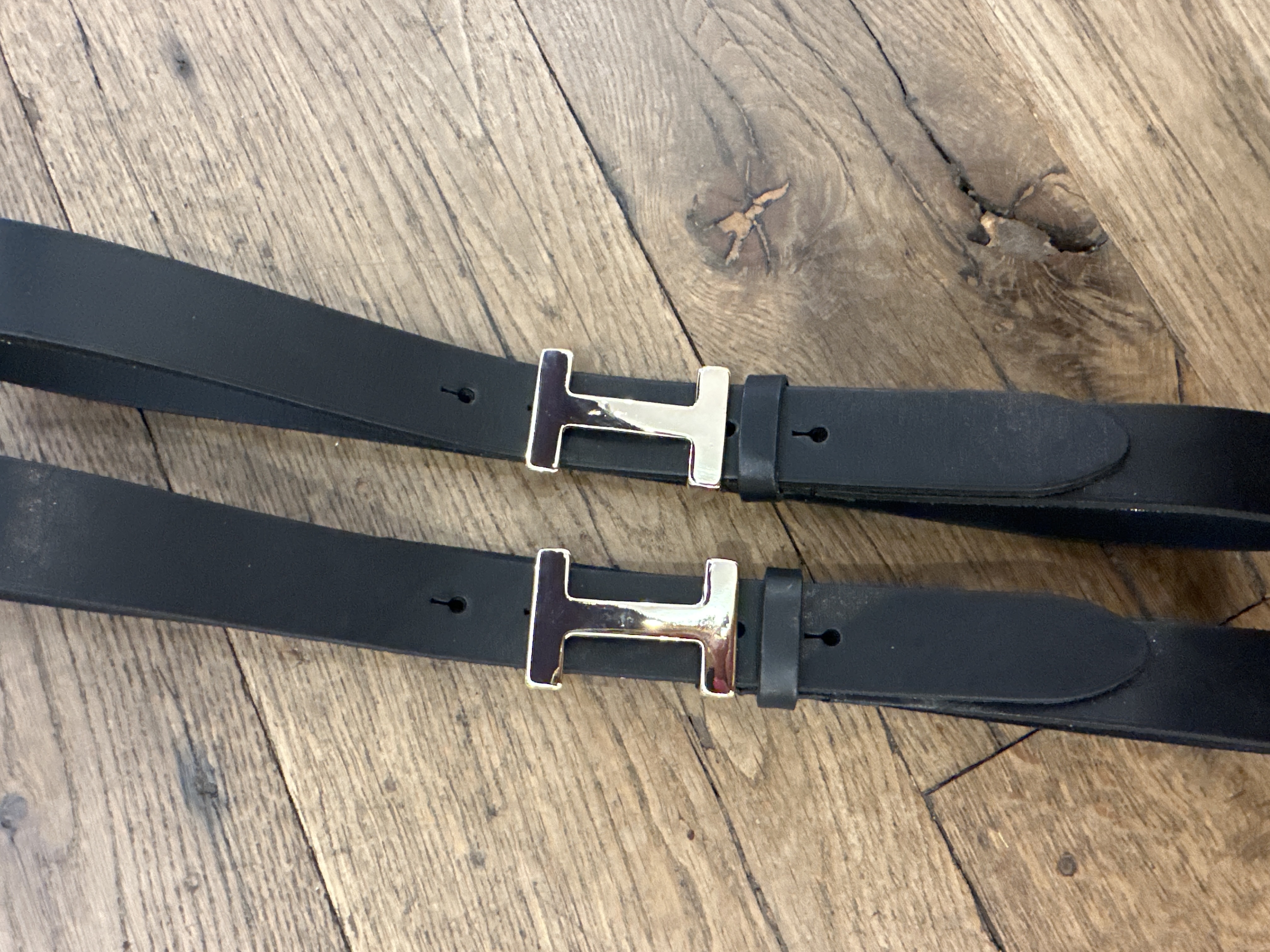 Leren riem 756 - Zwart