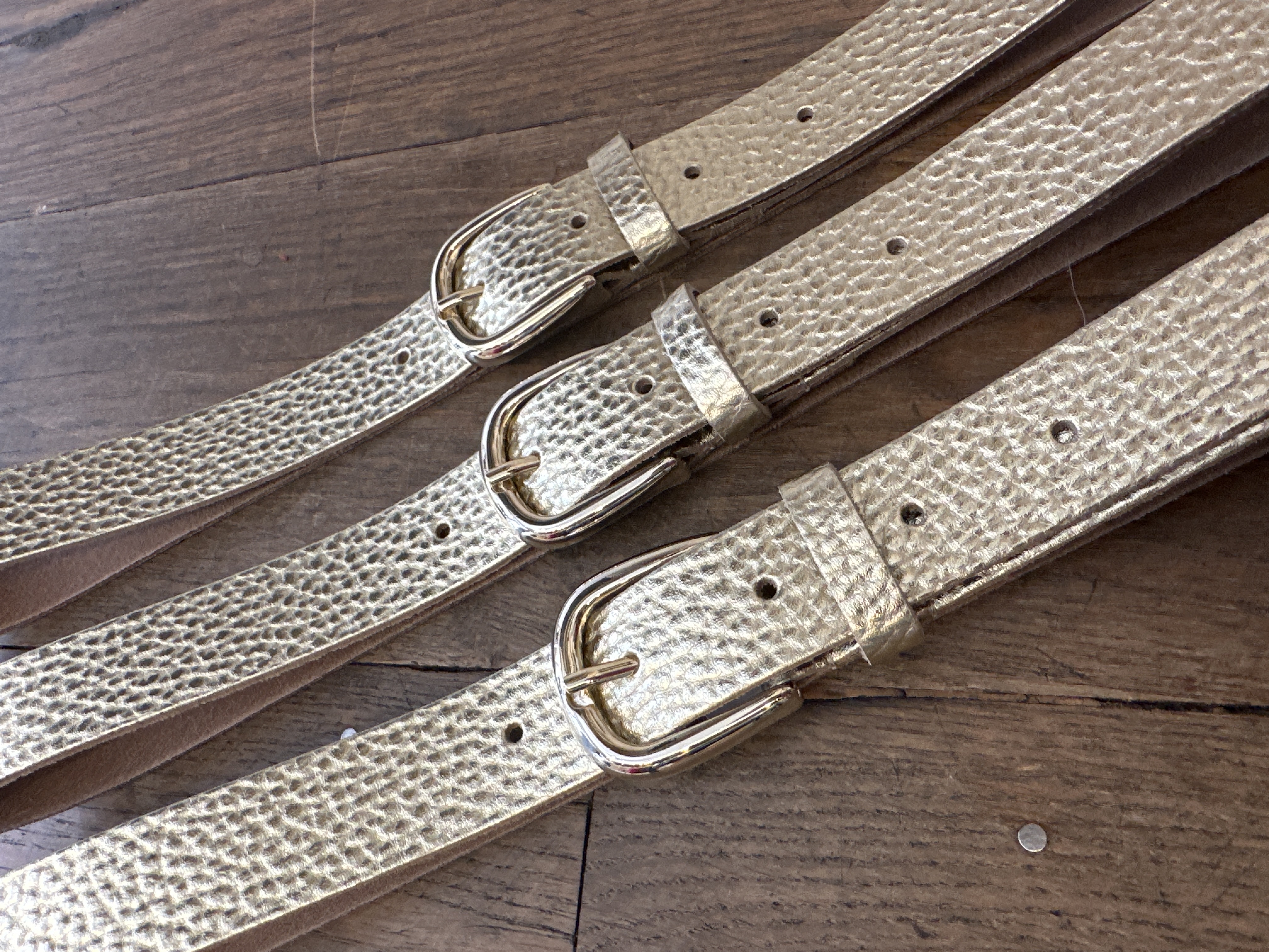 Leren riem Moon 231 - Goud