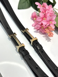 Leren riem 484 - Zwart