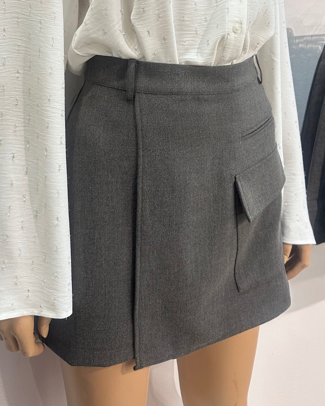 HW Wrap skirt Olexa - Dark grey