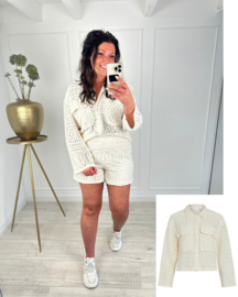 Gehaakte blouse Merinda | crème