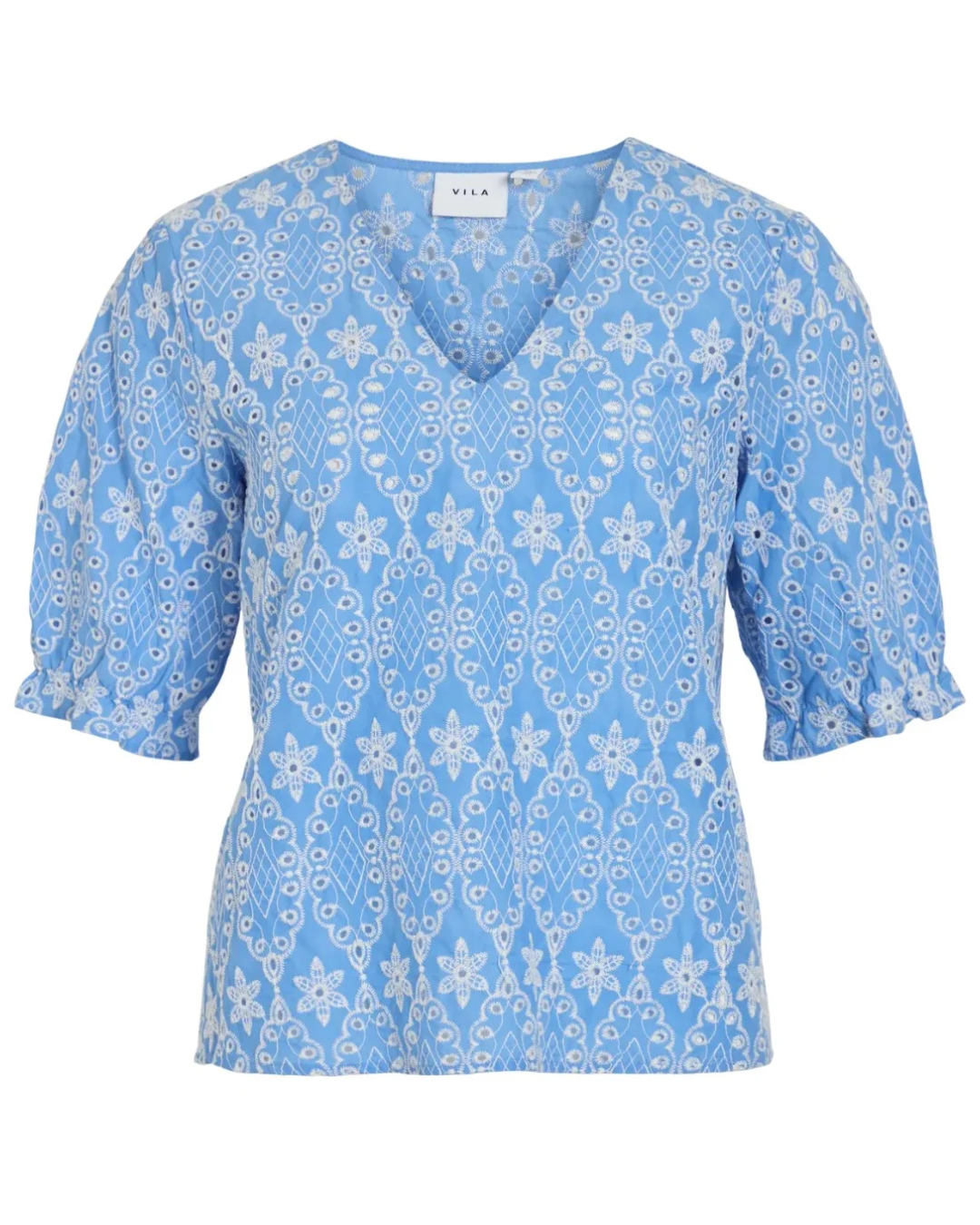 Broderie top Molly - Blauw