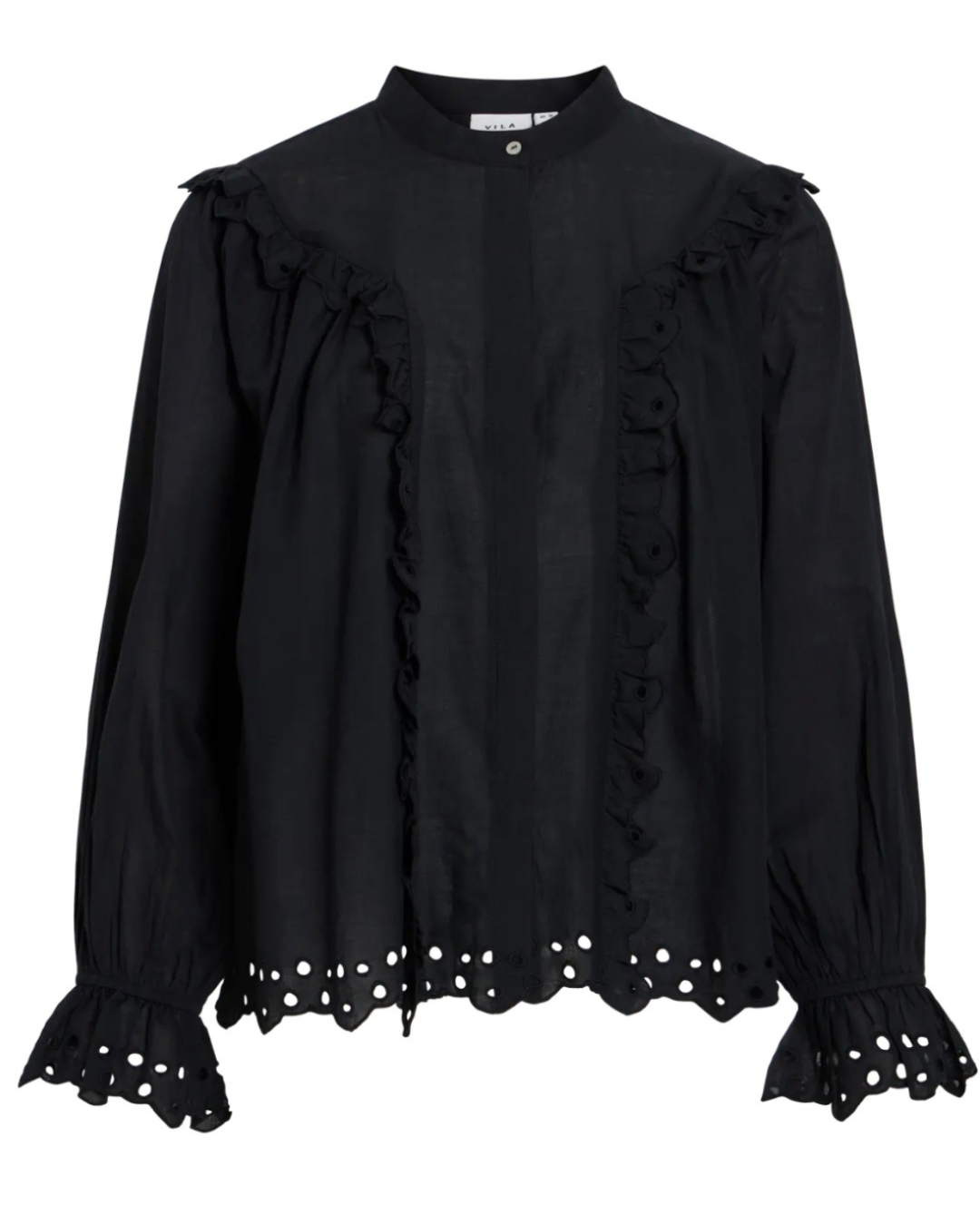 Blouse katoen Anglassi - Zwart