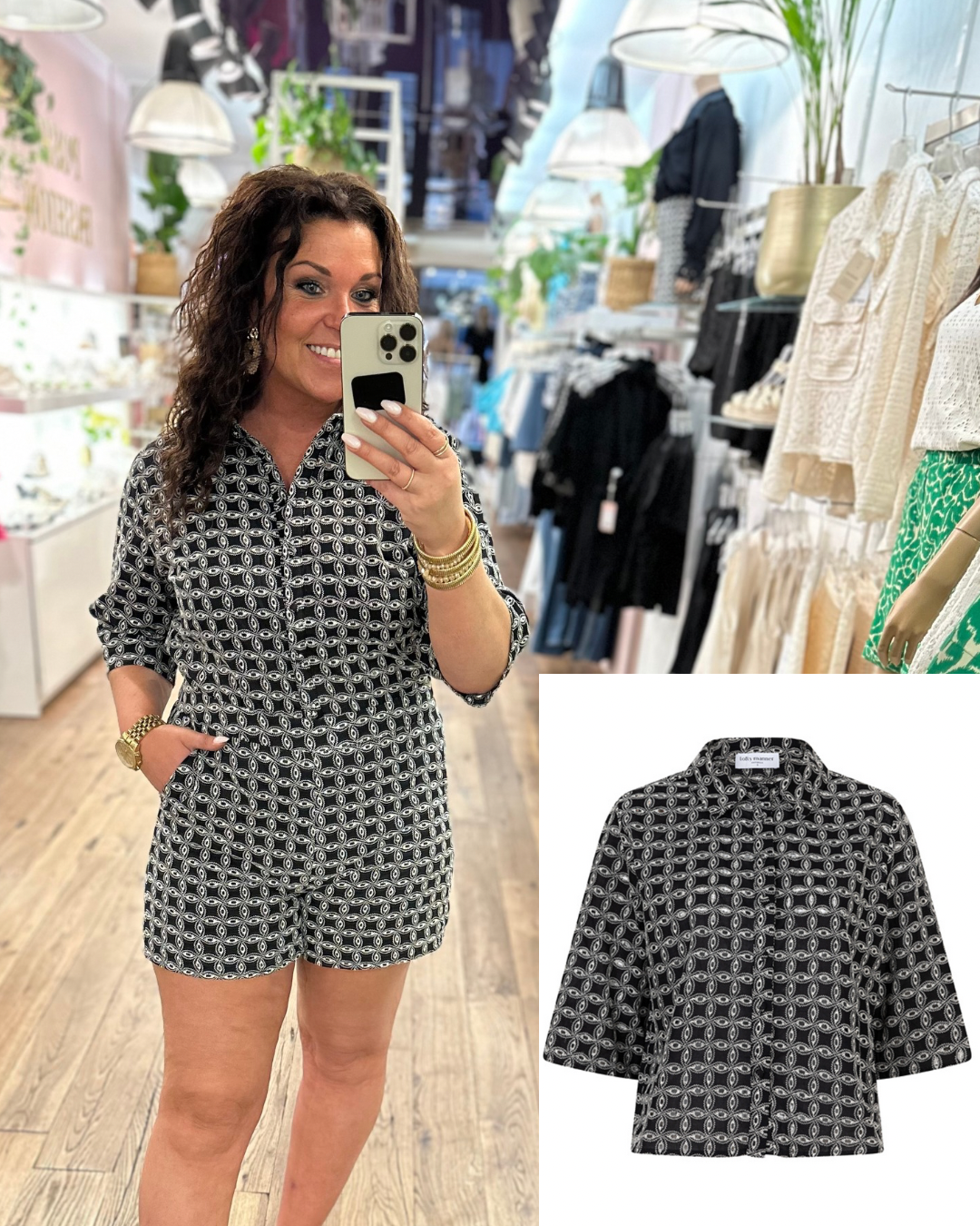 Blouse Neni - Zwart wit