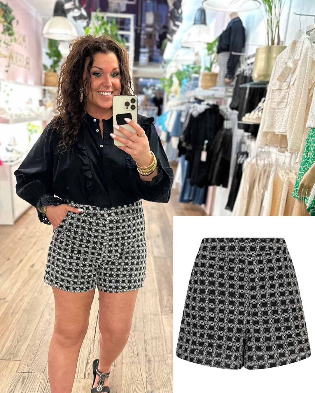 Short Dewi - Zwart wit