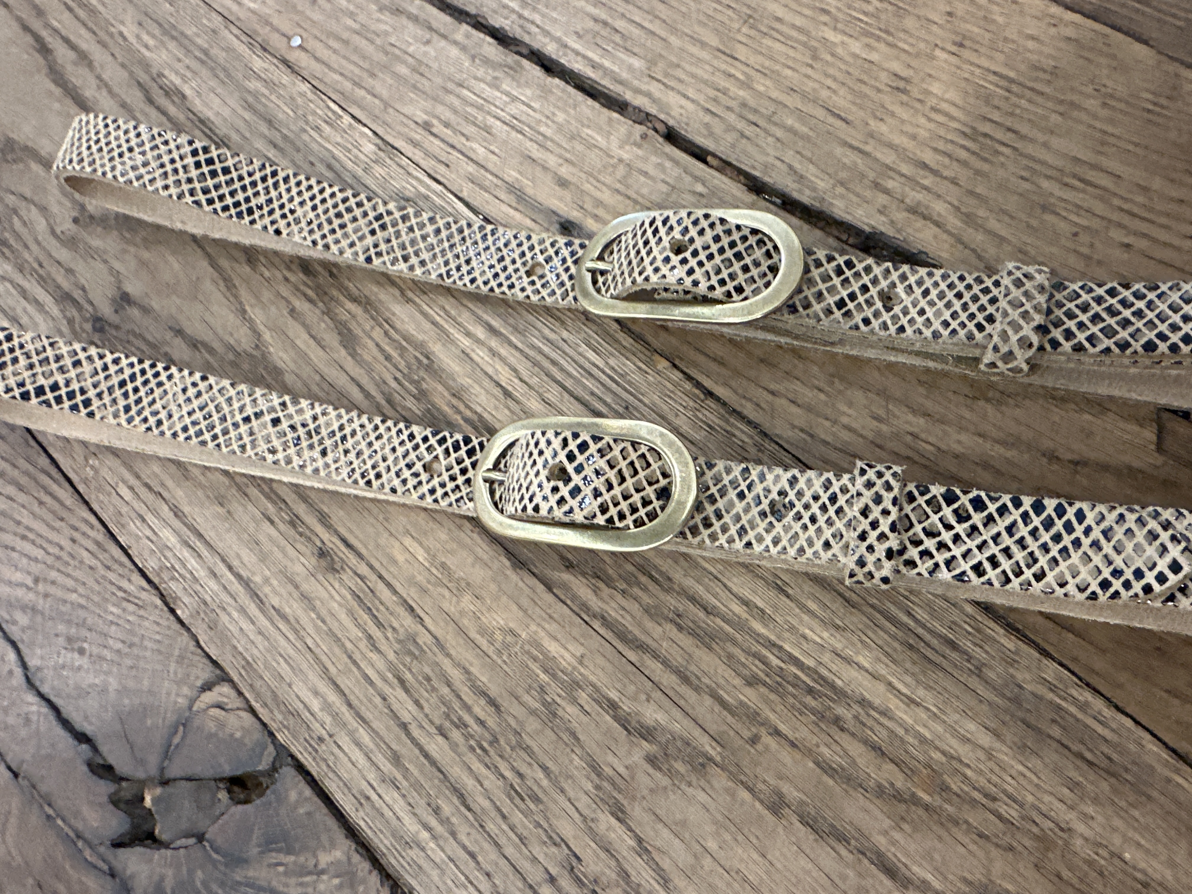 Leren riem 602- Snake print