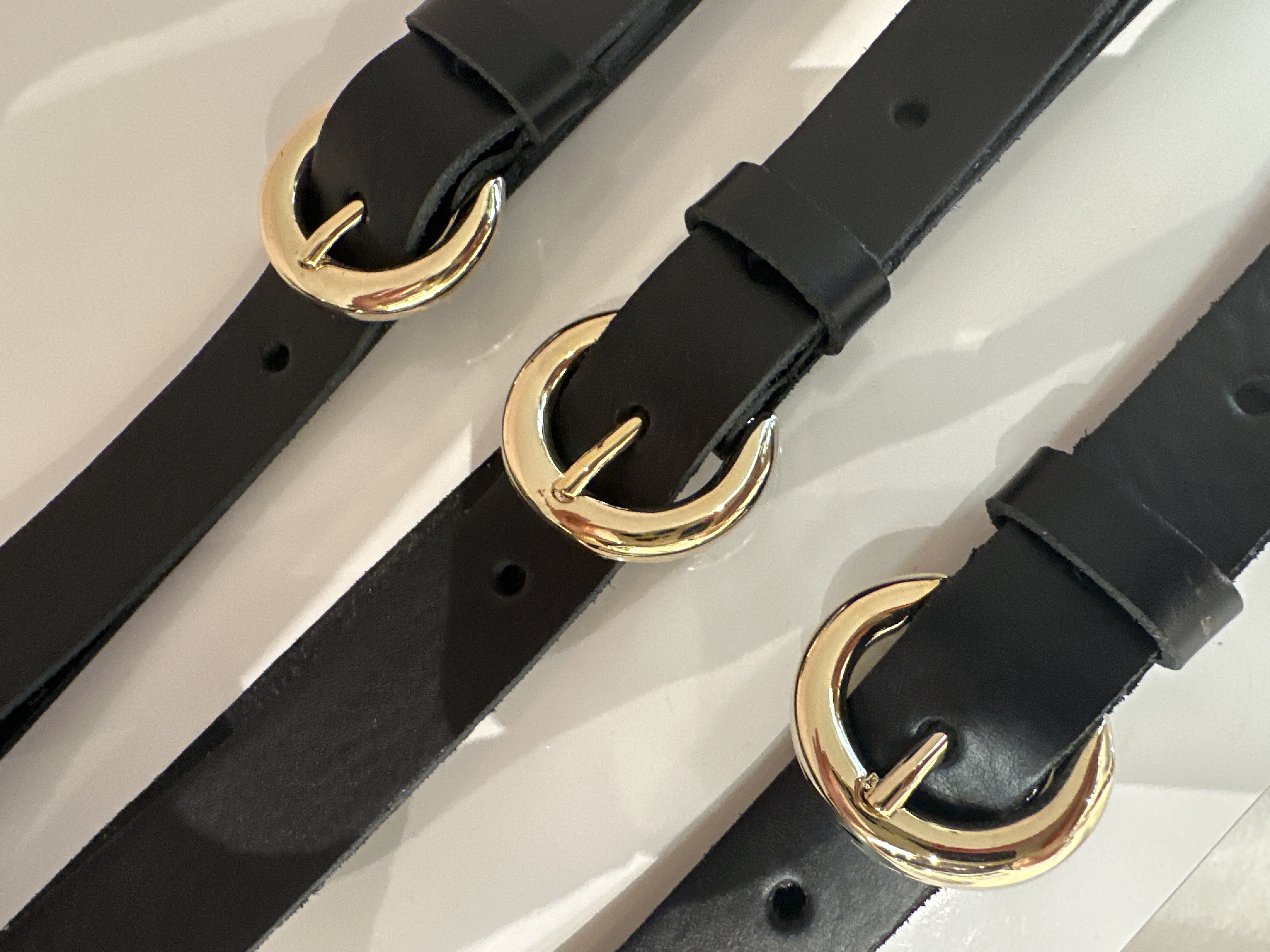 Leren riem Roos 230 - Zwart