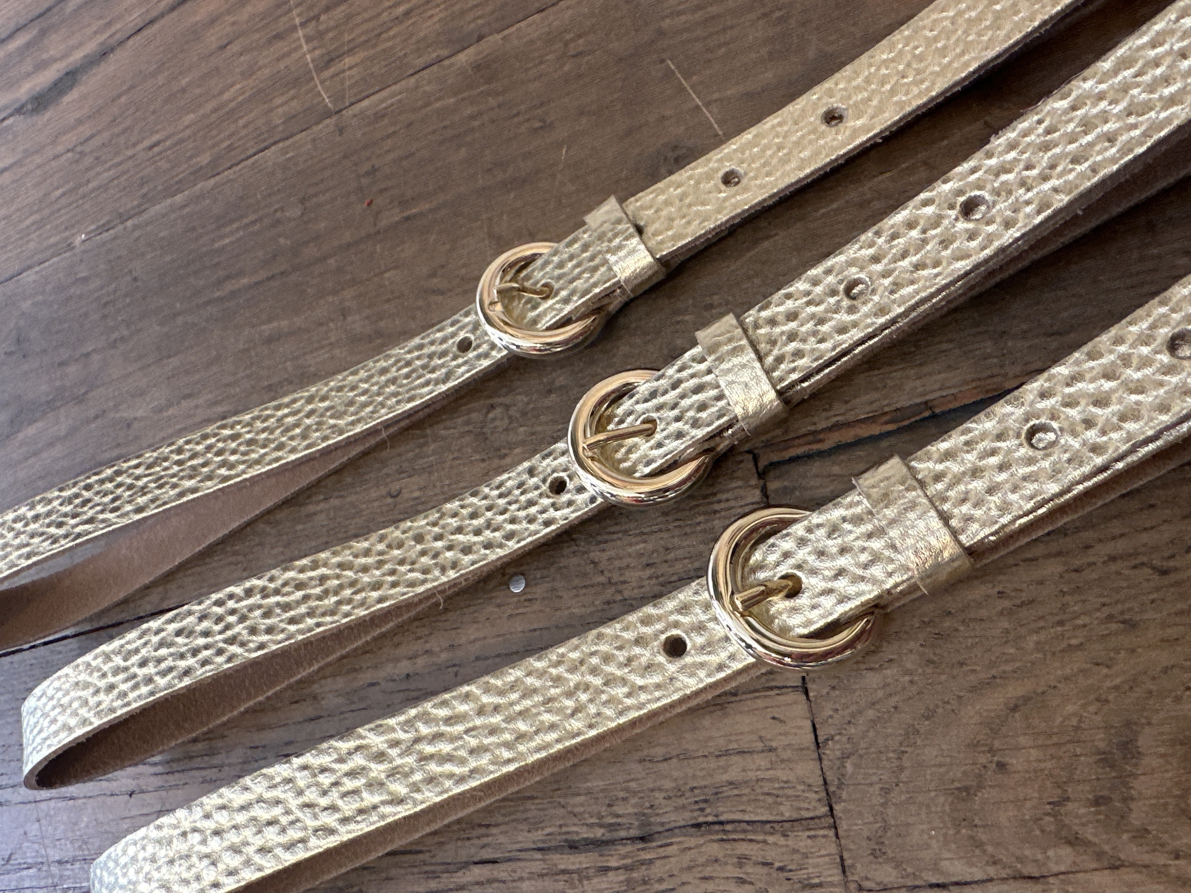 Leren riem Roos 230 - Goud