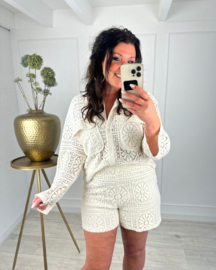 Gehaakte blouse Merinda | crème