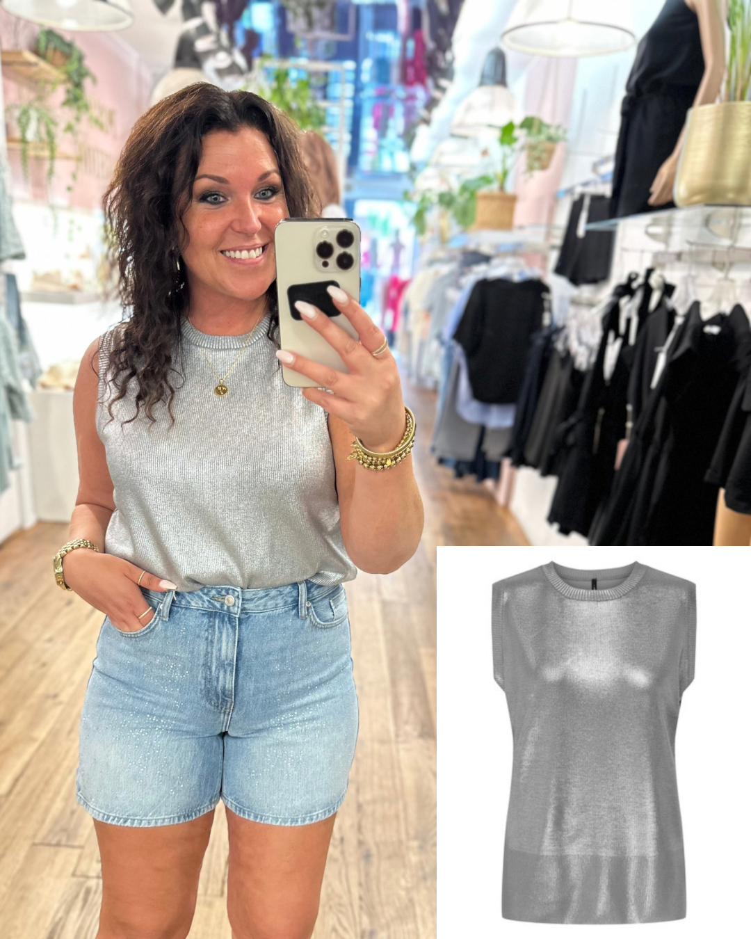Tank top Mie - Zilver