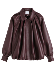 Puff faux Leather jacket • Burgundy