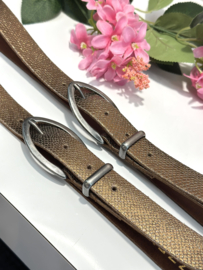 Leren riem 390 - Metallic bruin